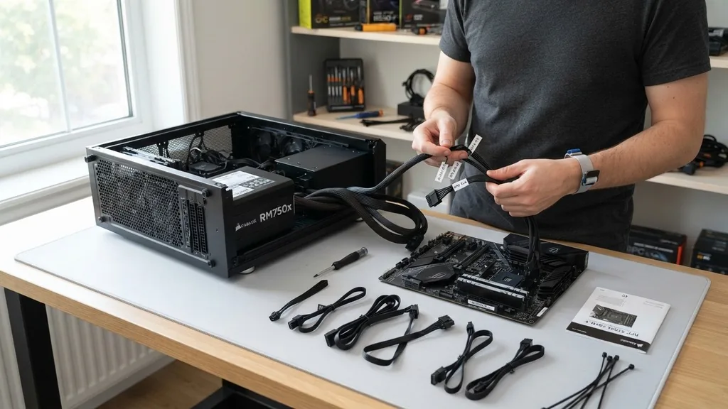 Preparing Your Workspace and Identifying Cables - how to connect power supply to motherboard