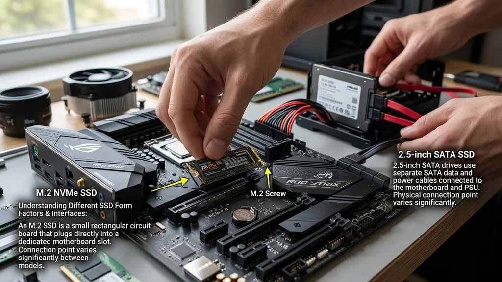 Understanding Different SSD Form Factors and Interfaces - how to connect ssd to motherboard