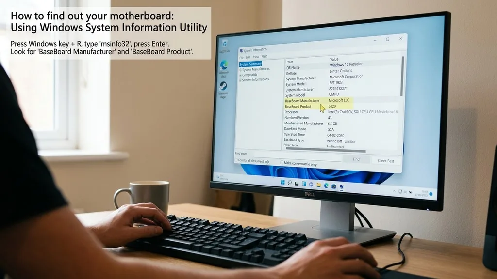 Using the Windows System Information Utility - how to find out my motherboard